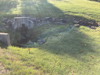 Previously, these pipes would have been joined to carry runoff deep underground. The open design slows flow and the porous base absorbs some of the runoff.