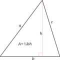 Triangle with area formula