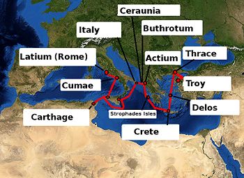 Map showing the journey.