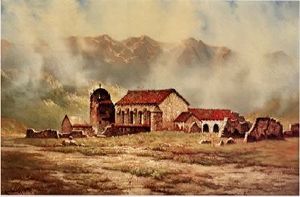 (PD) Painting: Edwin Deakin Mission Santa Inés, date unknown.