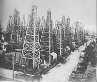 Boiler avenue in Spindletop, Texas at height of oil boom in Texas